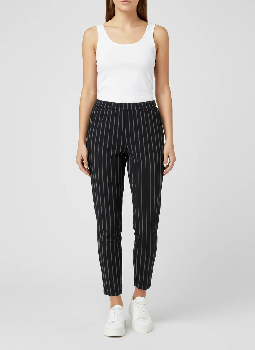 Брюки "Черная классика в полоску" - фото 1