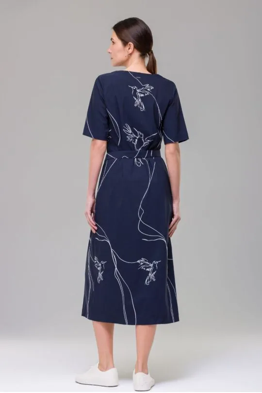 Платье миди с принтом «Колибри» - фото 3