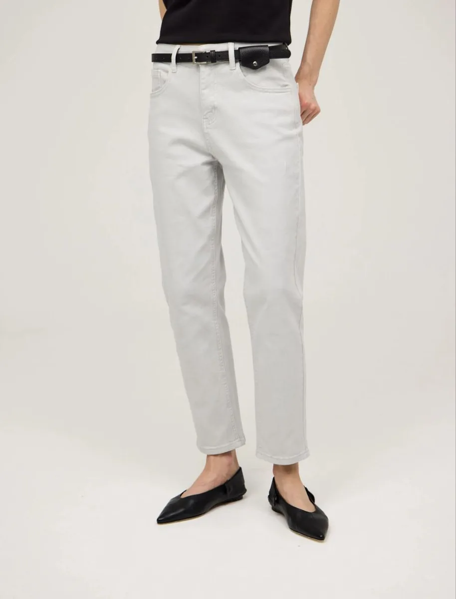 HASS FASHION Джинсы прямого кроя светло-серые - фото 2