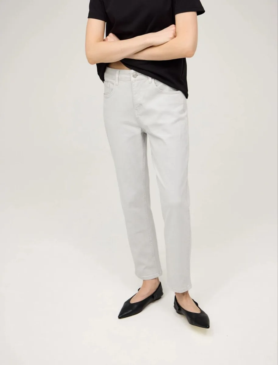 HASS FASHION Джинсы прямого кроя светло-серые - фото 7