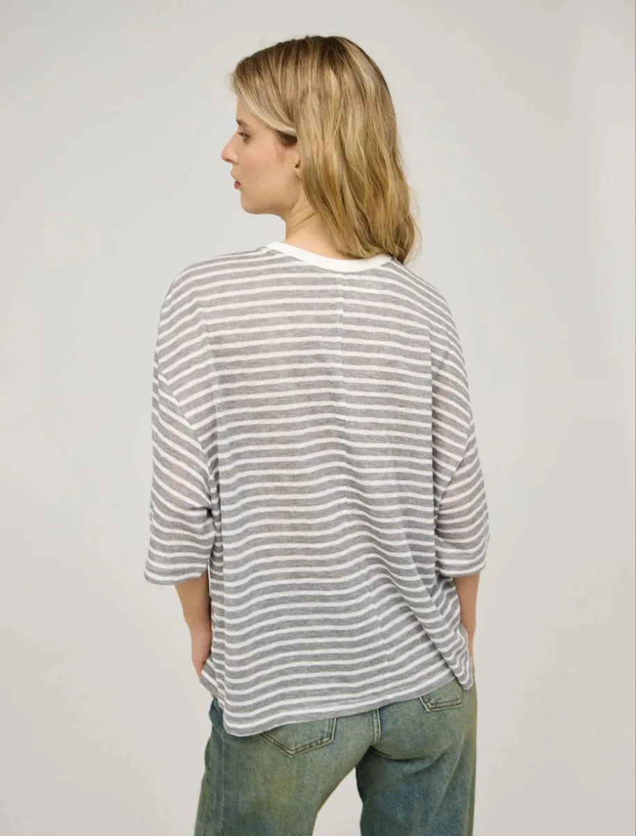 HASS FASHION Футболка оверсайз в полоску - фото 7