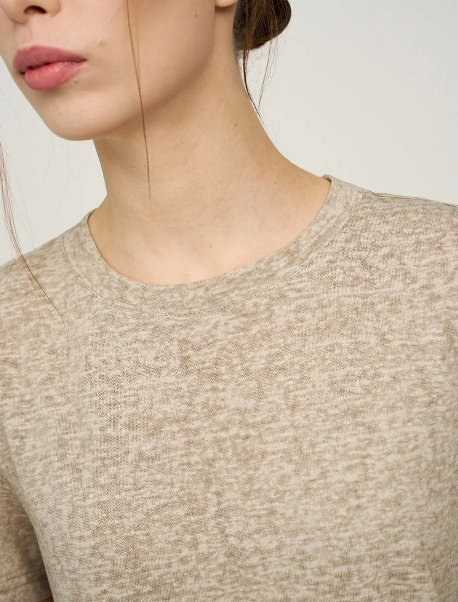 HASS FASHION — Футболка базовая меланж, овсяный беж - фото 7