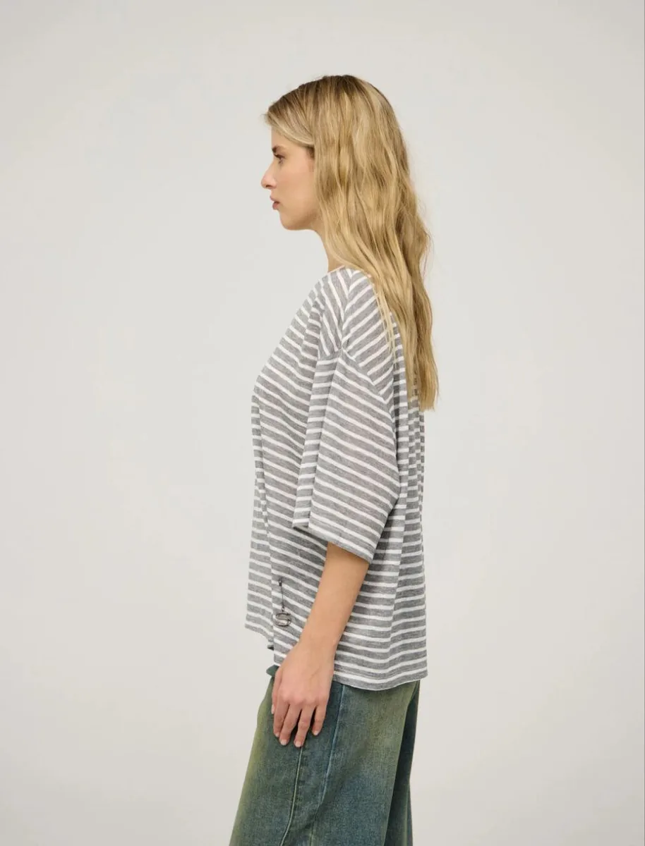 HASS FASHION Футболка оверсайз в полоску - фото 6