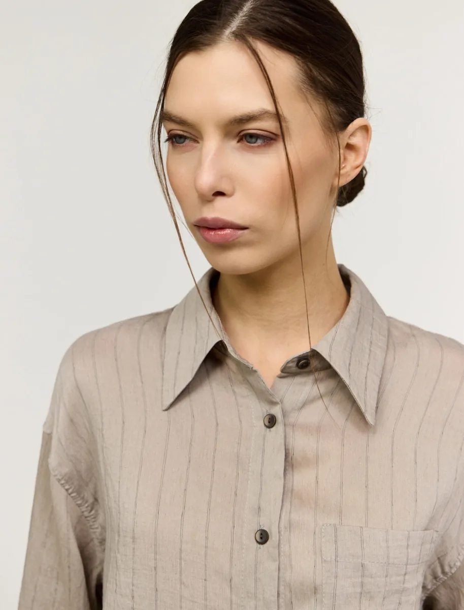 Рубашка "Бежевый шепот" - фото 4