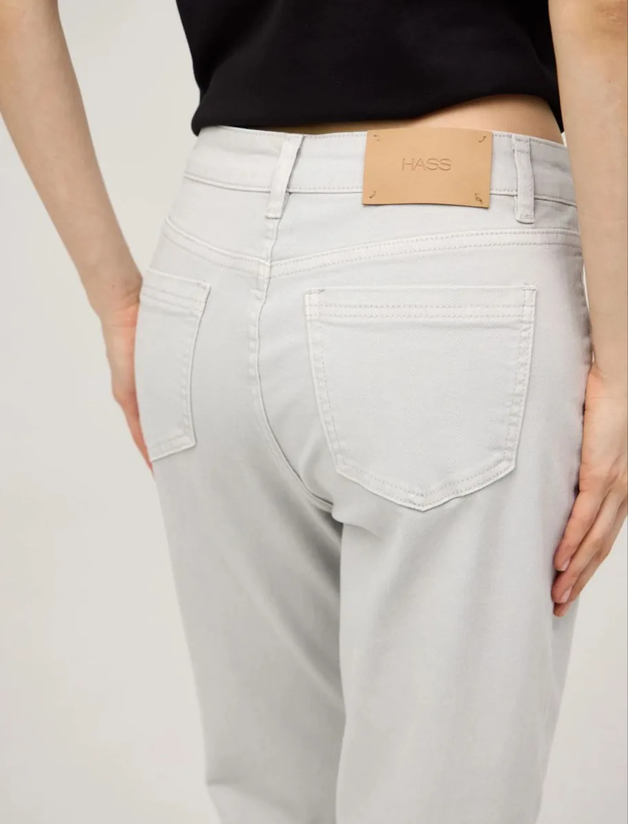 HASS FASHION Джинсы прямого кроя светло-серые - фото 4