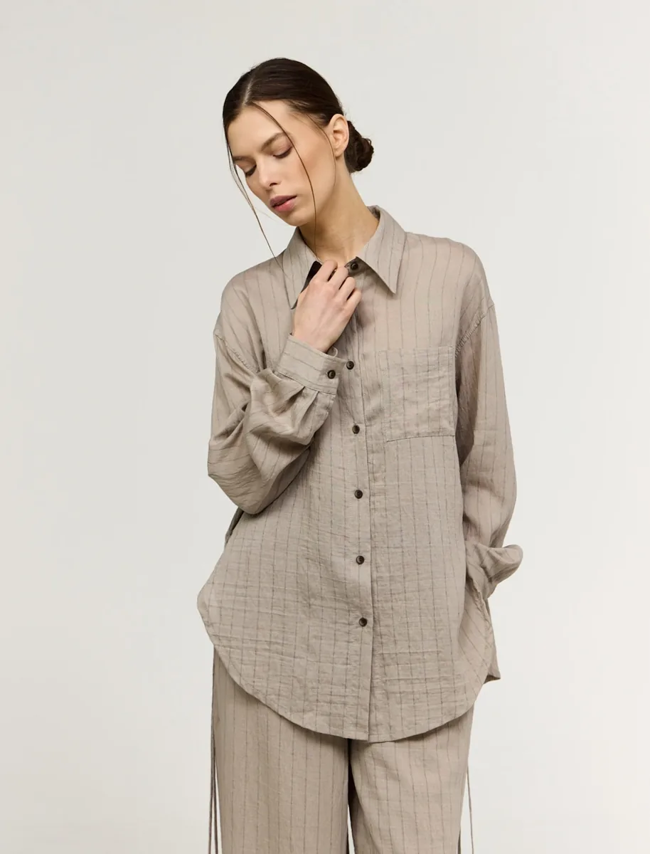 Рубашка "Бежевый шепот" - фото 1
