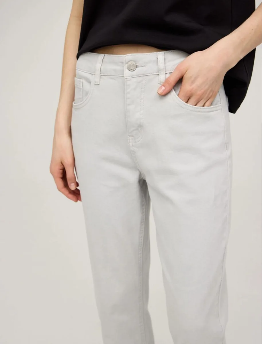 HASS FASHION Джинсы прямого кроя светло-серые - фото 6