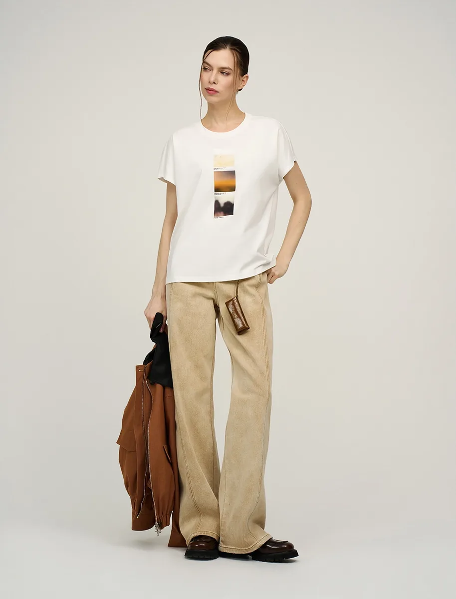 HASS FASHION — Футболка с фотопринтом «три кадра», белая - фото 2