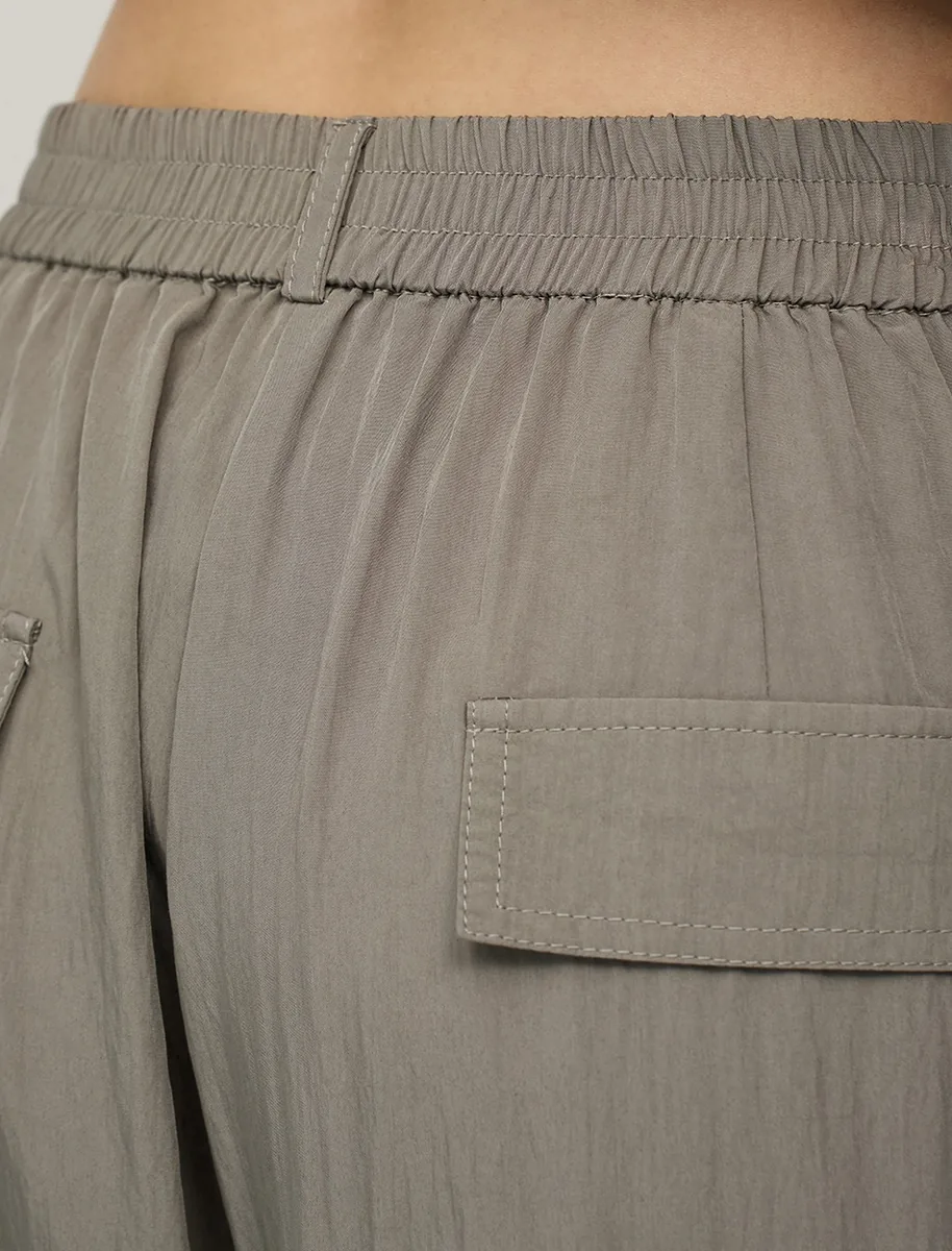 HASS FASHION — Брюки широкие карго, хаки - фото 4