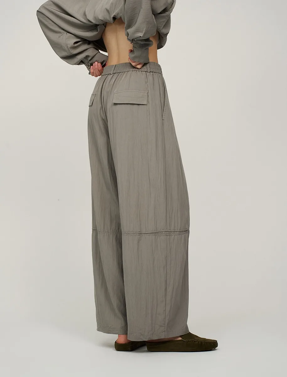 HASS FASHION — Брюки широкие карго, хаки - фото 5