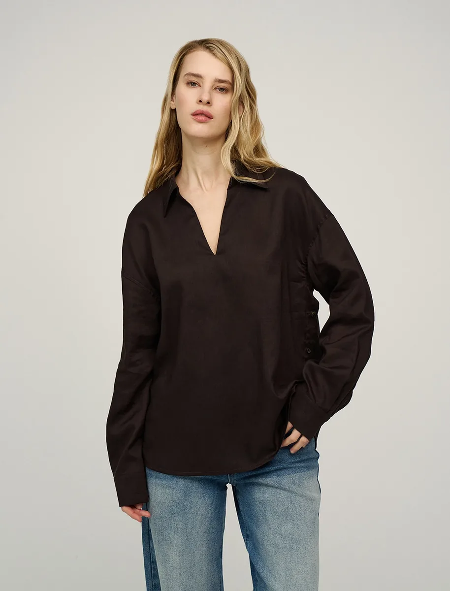 Блузка "Горький шоколад" - фото 1