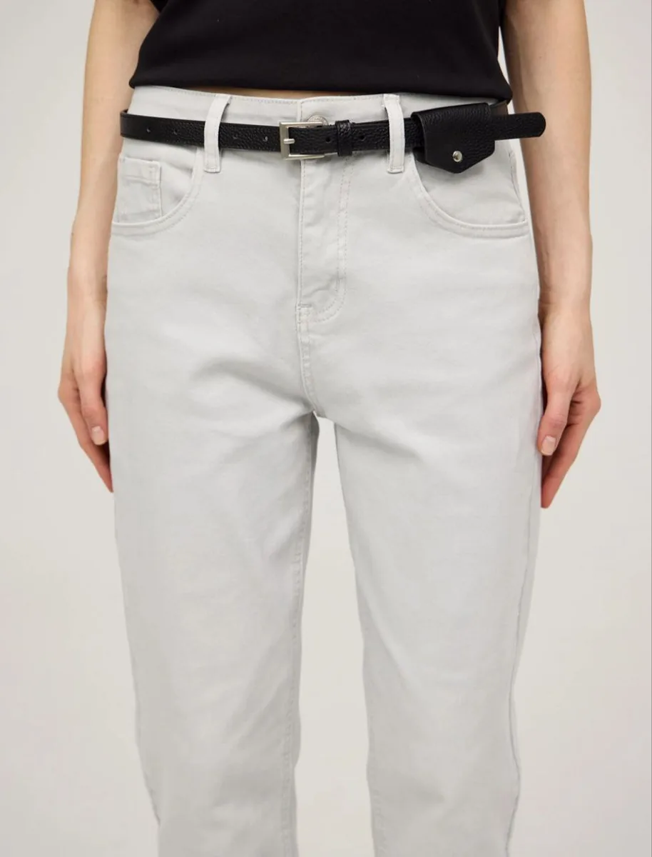 HASS FASHION Джинсы прямого кроя светло-серые - фото 3