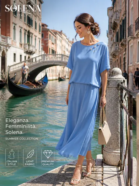 SOLENA Blu Cielo Elegante Комфорт‑Костюм