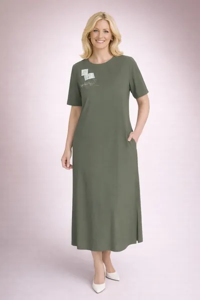 Платье миди с поясом HELMIDGE