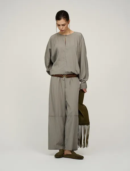 HASS FASHION — Блуза оверсайз с рукавом «летучая мышь», хаки